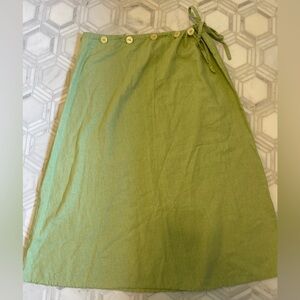 Linda Lundstrom Linen Blend Pastel Green Slip Skirt | 10